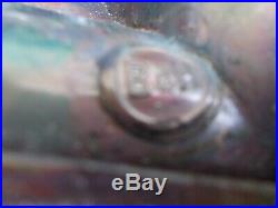 Antique Pair Bradley & Hubbard Copper And Slag Glass Arts & Crafts Sconces C1915