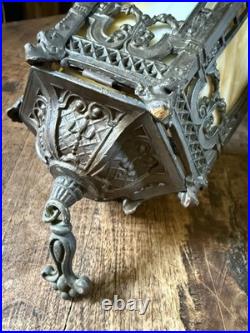 Antique Pair GOTHIC SLAG GLASS HANGING LAMPS Light Fixtures Antique Pair GOTHIC SLAG GLASS HANGING LAMPS Light Fixtures