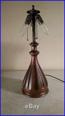 Antique Pairpoint Signed Lamp Base for leaded/slag glass shade Handel era