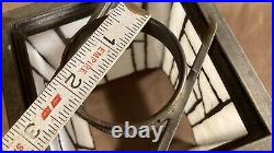 Antique Panel Art Nouveau Deco Arts Crafts Slag Glass Lamp Light Pendant Shade