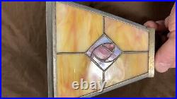 Antique Panel Art Nouveau Deco Arts Crafts Slag Glass Lamp Light Pendant Shade