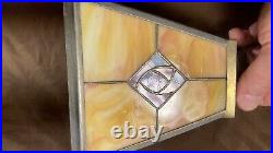 Antique Panel Art Nouveau Deco Arts Crafts Slag Glass Lamp Light Pendant Shade
