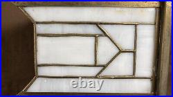 Antique Panel Art Nouveau Deco Arts Crafts Slag Glass Lamp Light Pendant Shade