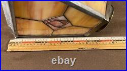 Antique Panel Art Nouveau Deco Arts Crafts Slag Glass Lamp Light Pendant Shade