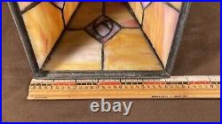 Antique Panel Art Nouveau Deco Arts Crafts Slag Glass Lamp Light Pendant Shade
