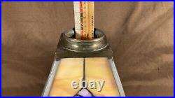 Antique Panel Art Nouveau Deco Arts Crafts Slag Glass Lamp Light Pendant Shade
