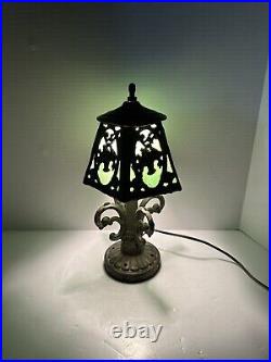 Antique Paul Henningsen RARE GREEN Stained Slag Glass Lamp