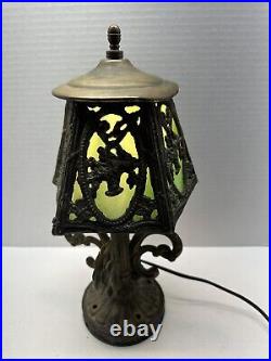 Antique Paul Henningsen RARE GREEN Stained Slag Glass Lamp