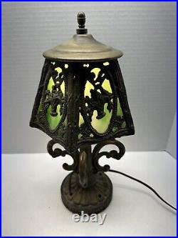 Antique Paul Henningsen RARE GREEN Stained Slag Glass Lamp