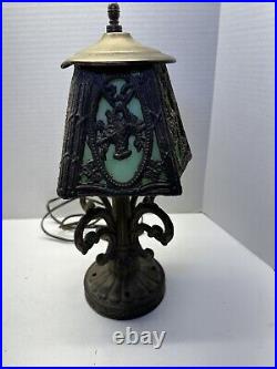 Antique Paul Henningsen RARE GREEN Stained Slag Glass Lamp