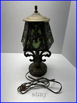 Antique Paul Henningsen RARE GREEN Stained Slag Glass Lamp