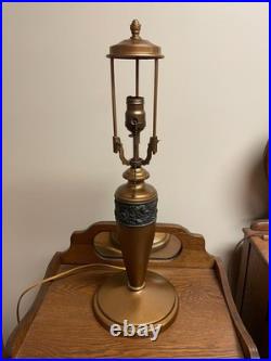 Antique Pittsburgh Lamp Base For Reverse Painted Lamp Or Slag Glass Lamp- Signed