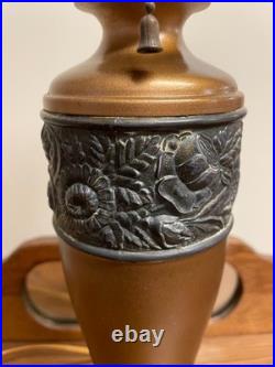 Antique Pittsburgh Lamp Base For Reverse Painted Lamp Or Slag Glass Lamp- Signed