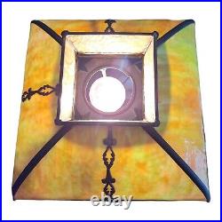 Antique Pittsburgh Lamp Brass & Glass Co Pilabrasgo Green Slag Glass Lamp