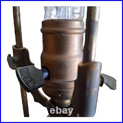 Antique Pittsburgh Lamp Brass & Glass Co Pilabrasgo Green Slag Glass Lamp