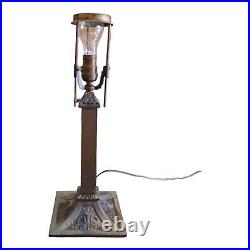 Antique Pittsburgh Lamp Brass & Glass Co Pilabrasgo Green Slag Glass Lamp