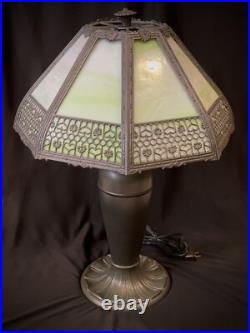 Antique Pittsburgh Lamp with 8 Panel Slag Glass Shade Mission Arts & Crafts Era Antique Pittsburgh Lamp with 8 Panel Slag Glass Shade Mission Arts & Crafts Era