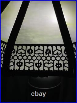 Antique Pittsburgh Lamp with 8 Panel Slag Glass Shade Mission Arts & Crafts Era Antique Pittsburgh Lamp with 8 Panel Slag Glass Shade Mission Arts & Crafts Era