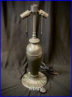 Antique Pittsburgh Lamp with 8 Panel Slag Glass Shade Mission Arts & Crafts Era