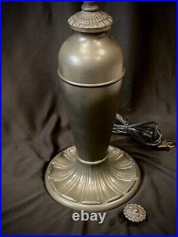 Antique Pittsburgh Lamp with 8 Panel Slag Glass Shade Mission Arts & Crafts Era