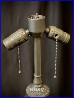 Antique Pittsburgh Lamp with 8 Panel Slag Glass Shade Mission Arts & Crafts Era