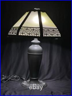 Antique Pittsburgh Lamp with 8 Panel Slag Glass Shade Mission Arts & Crafts Era Antique Pittsburgh Lamp with 8 Panel Slag Glass Shade Mission Arts & Crafts Era