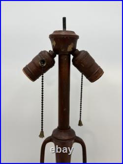 Antique Pittsburgh Miller Slag Glass Stained Glass Art Nouveau Lamp Base