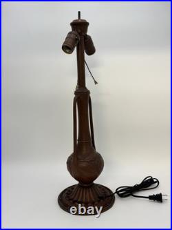 Antique Pittsburgh Miller Slag Glass Stained Glass Art Nouveau Lamp Base
