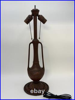 Antique Pittsburgh Miller Slag Glass Stained Glass Art Nouveau Lamp Base