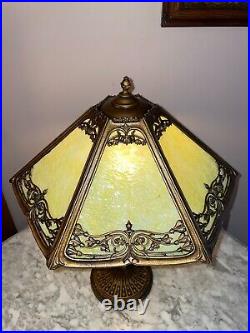 Antique Pittsburgh Slag Glass Lamp Double Signed Very Rare