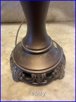 Antique Polygon Beige Chicago Lamp Co Slag Glass Shade withDale Tiffany Base Lamp Antique Polygon Beige Chicago Lamp Co Slag Glass Shade withDale Tiffany Base Lamp