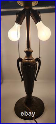 Antique Rainaud A & R Co. Caramel Slag Glass Table Lamp With Original Wiring