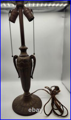 Antique Rainaud A & R Co. Caramel Slag Glass Table Lamp With Original Wiring