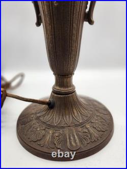 Antique Rainaud A & R Co. Caramel Slag Glass Table Lamp With Original Wiring