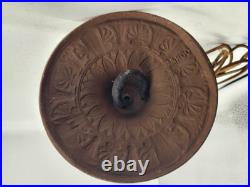 Antique Rainaud A & R Co. Caramel Slag Glass Table Lamp With Original Wiring