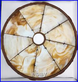 Antique Rainaud A & R Co. Caramel Slag Glass Table Lamp With Original Wiring