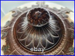 Antique Rainaud A & R Co. Caramel Slag Glass Table Lamp With Original Wiring