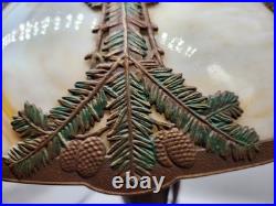 Antique Rainaud A & R Co. Caramel Slag Glass Table Lamp With Original Wiring