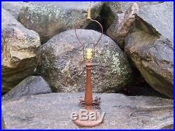 Antique Rainaud Slag Glass Lamp Base Cast Iron