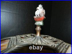 Antique Rare 4 Socket Arts & Crafts Caramel Slag Glass Lamp 28 Ship Finial Exc Antique Rare 4 Socket Arts & Crafts Caramel Slag Glass Lamp 28 Ship Finial Exc