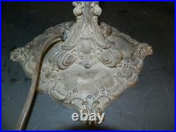 Antique Rare 4 Socket Arts & Crafts Caramel Slag Glass Lamp 28 Ship Finial Exc