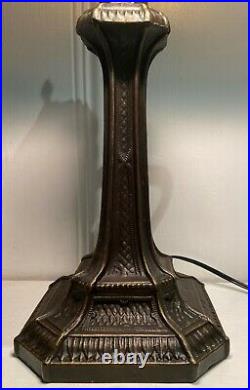 Antique Rare Slag Glass Bankers Lamp