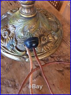 Antique Royal Art Glass Co, N. Y. Lamp Bent Slag Glass Shade Era 1910 -1925
