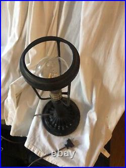 Antique SLAG GLASS LAMP BASE