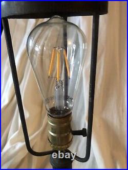 Antique SLAG GLASS LAMP BASE
