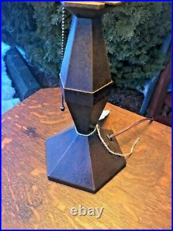 Antique STICKLEY BROTHERS LAMP Caramel Slag Glass Arts Crafts Mission Era W5864