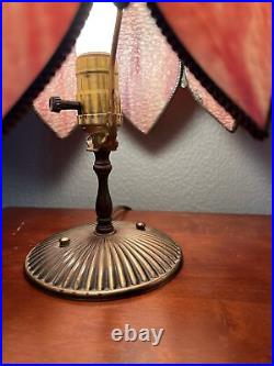 Antique Set/Pair Tulip Slag glass Lamps