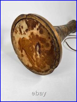 Antique Signed Bradley Hubbard Arts Crafts Deco Stained Slag Glass 3 Socket Lamp