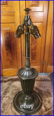 Antique Signed Bradley and Hubbard Slag Glass Table Lamp