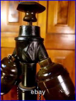 Antique Signed Bradley and Hubbard Slag Glass Table Lamp